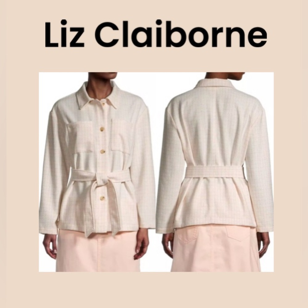 Liz Claiborne Belted Shirt Jacket Size Medium NWT